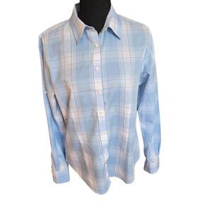 Brooks Brothers 346 Womens Cotton Long Sleeve Button Front Plaid Blouse Size 8